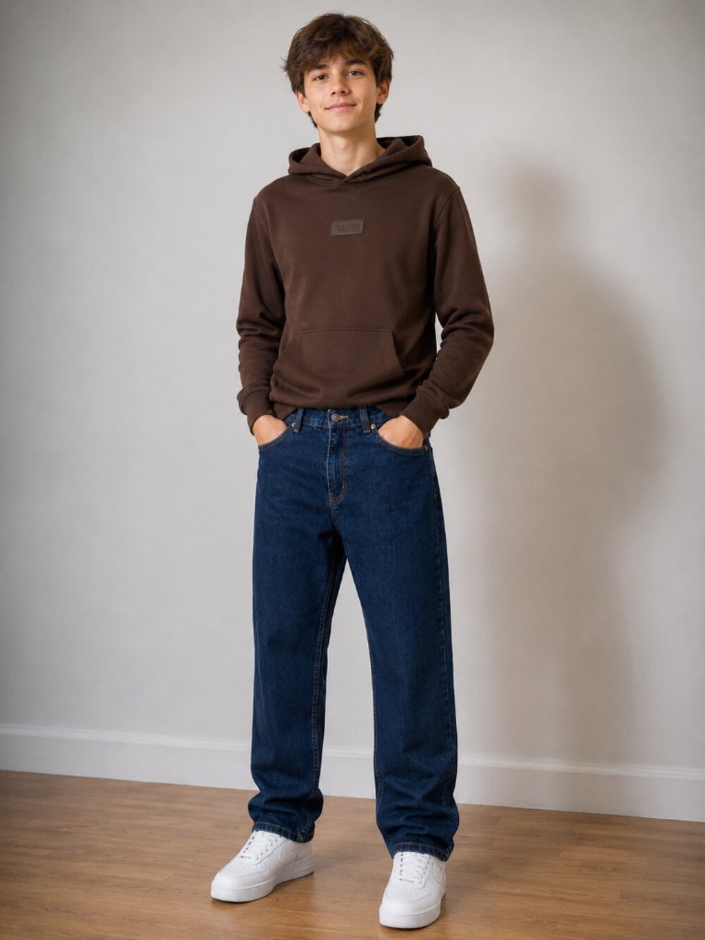 Faded Glory Boys 16H Husky Dark Wash Stretch Straight Leg Jeans - Picture 1 of 4
